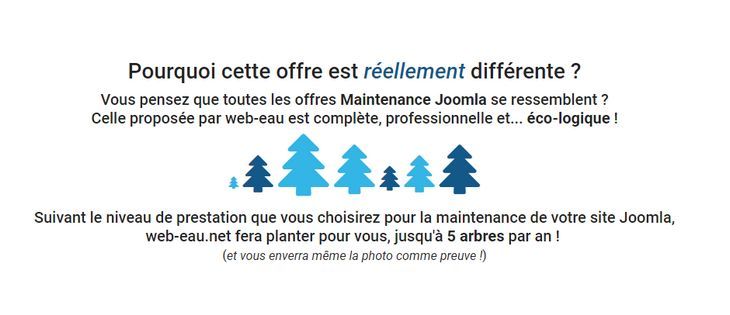 Nouvelle offre 'maintenance Joomla' éco-logique par web-eau.net
