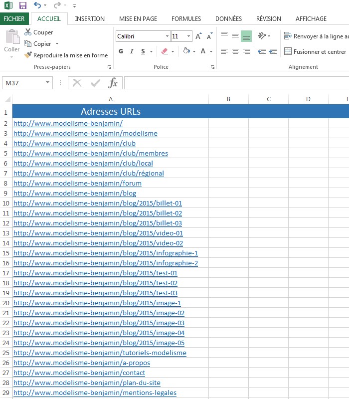 Audit de contenu, exemple 1