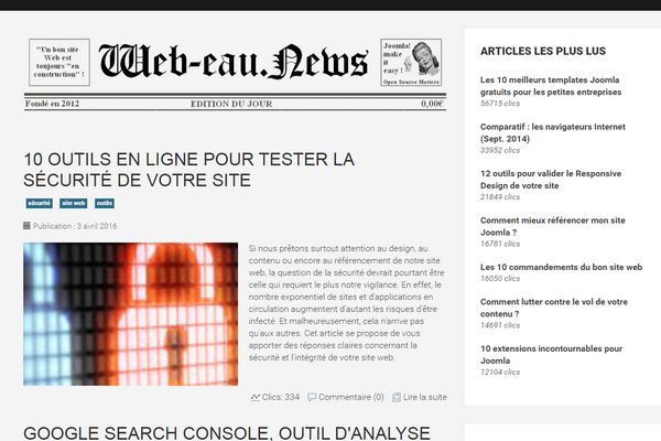 Page d'accueil du blog