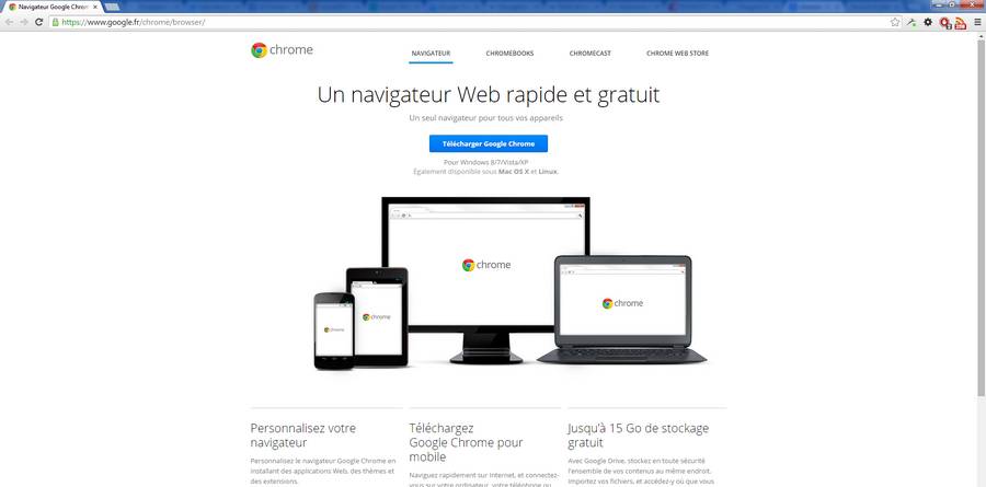 Chrome, navigateur Internet