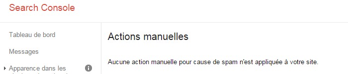 Google Search Console Actions manuelles