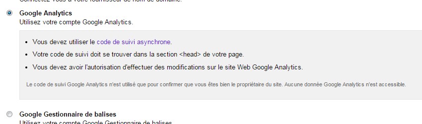 Google Search Console méthode de validation par fichier HTML