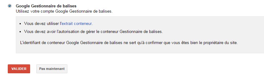 Google Search Console méthode de validation par fichier HTML
