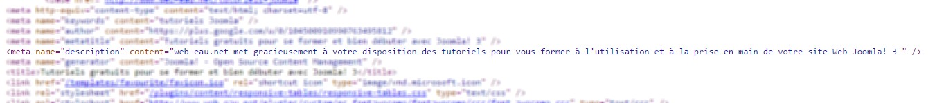 Balise Meta description dans le code source