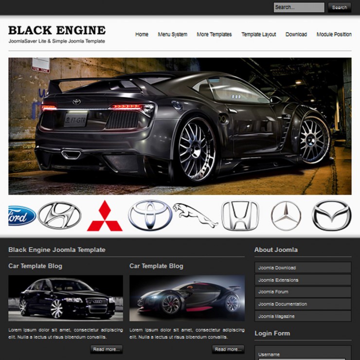 Black engine Joomla Template