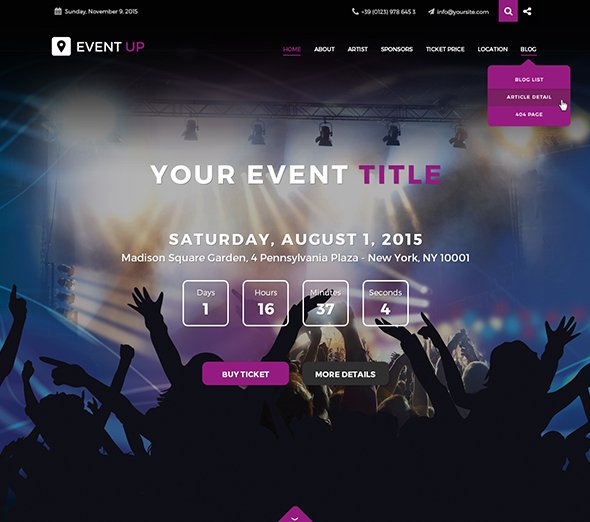 JF Event Up Free Joomla Template