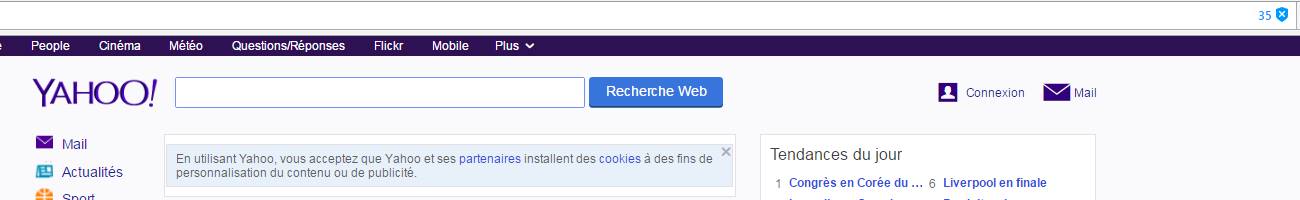 Opera publicités bloquées sur Yahoo