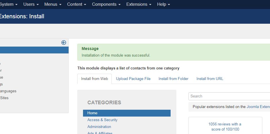 Installation Contacts list