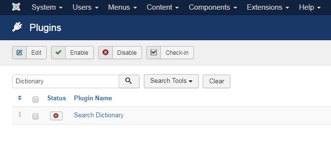 Enable search plugin