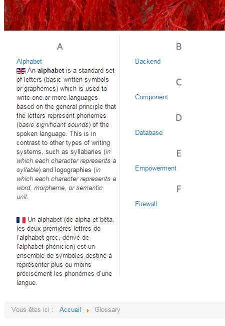 Menu Dictionary