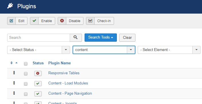Installation Responsive Tables