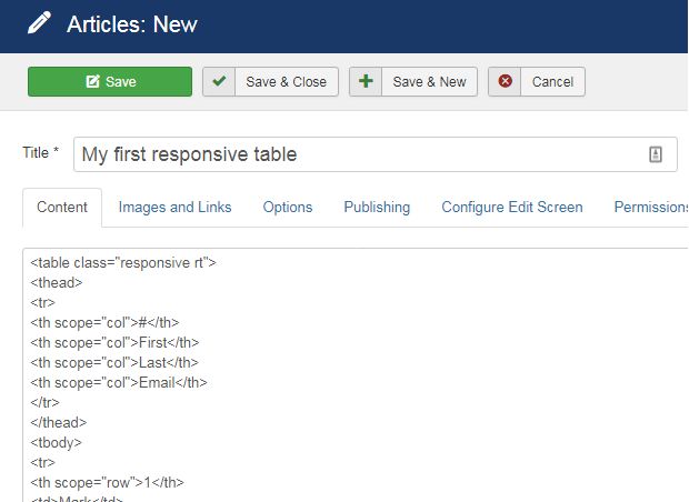 Responsive Tables