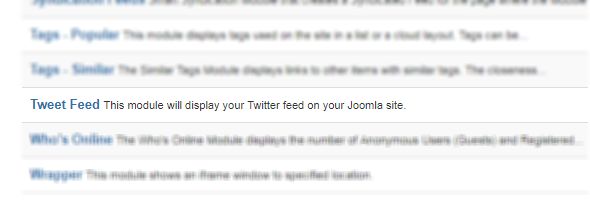 Tweet feed list