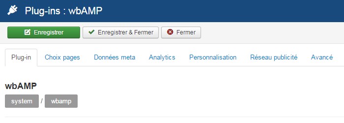 Accueil plugin wbAMP pour Joomla!