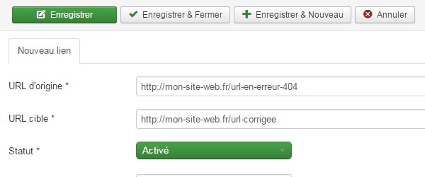 Composant redirection Joomla!