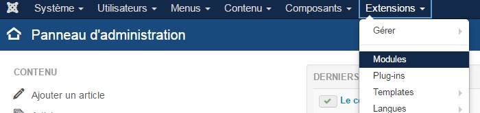 Création du module fil d'Ariane dans Joomla!