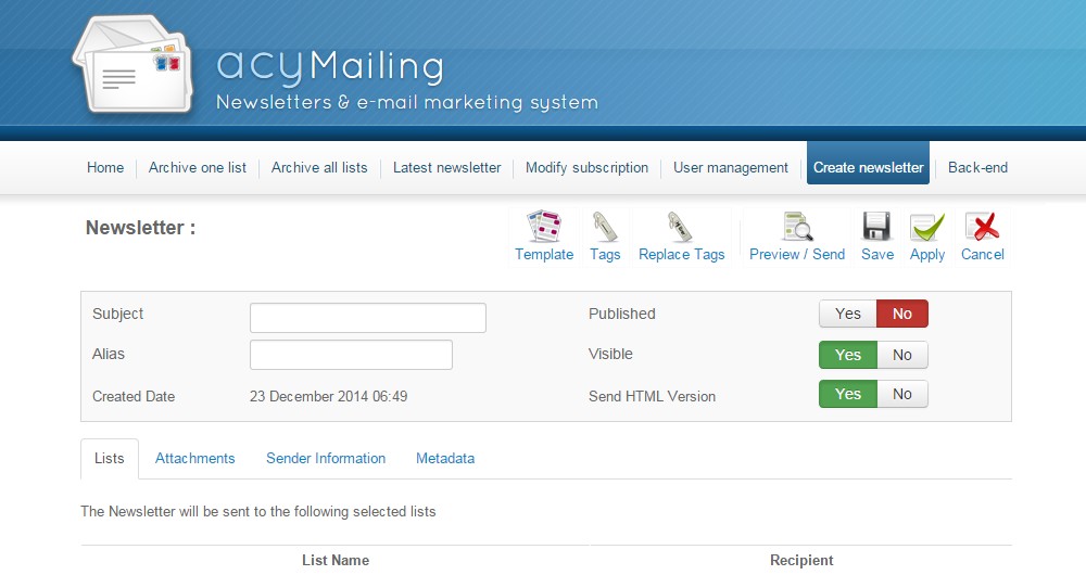 AcyMailing Joomla