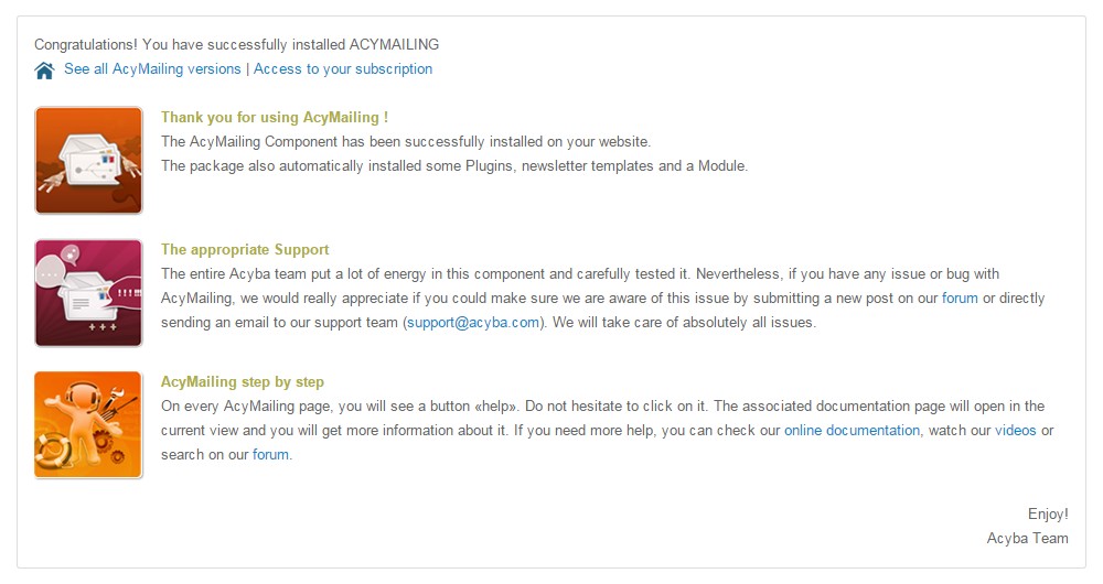 AcyMailing Joomla