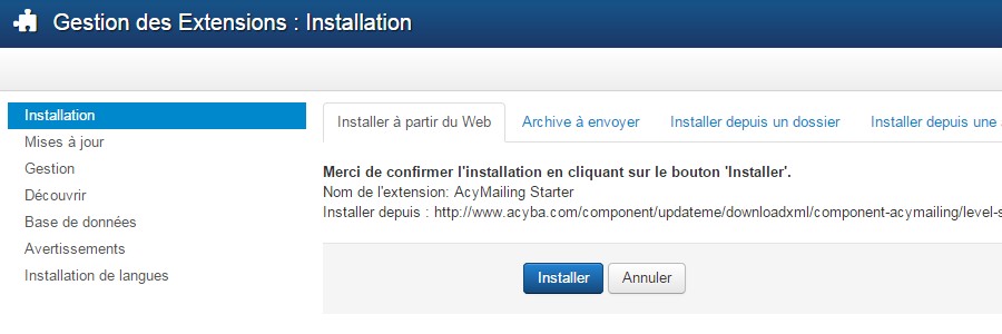 AcyMailing Joomla