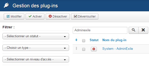 AdminExile Joomla