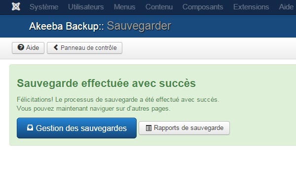 Sauvegarde Joomla