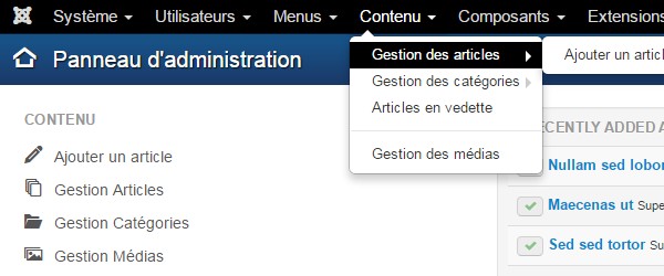 Article en vedette Joomla