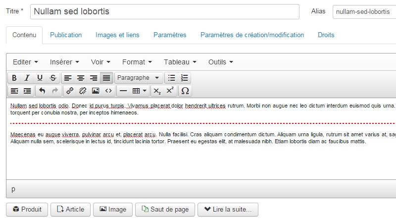 Article en vedette Joomla
