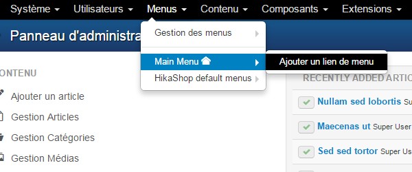 Article en vedette Joomla