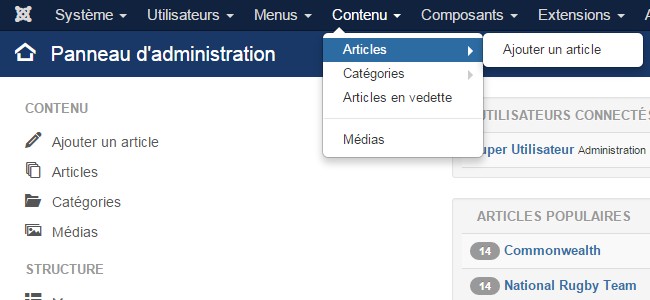 La gestion des articles de Joomla