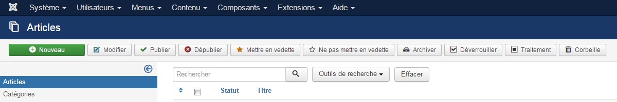 La gestion des articles de Joomla