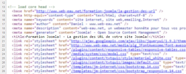 La balise titre dans Joomla!
