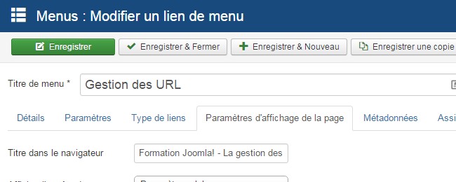 La balise titre dans Joomla!