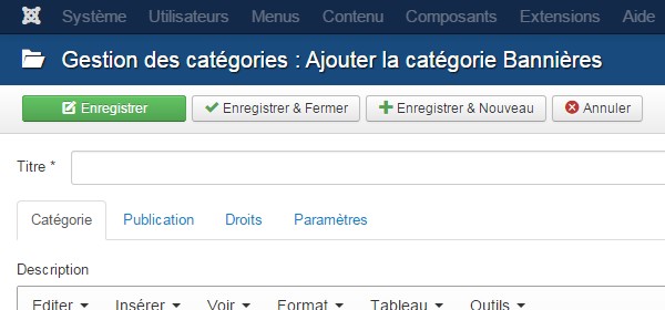 Catégories Joomla