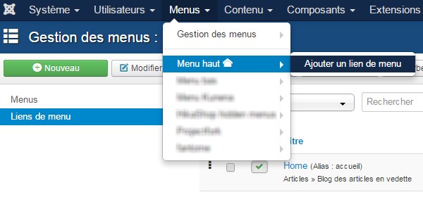 Catégories Joomla