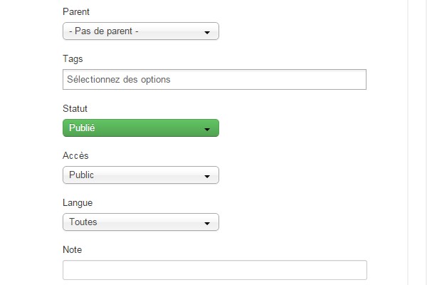 Catégories Joomla