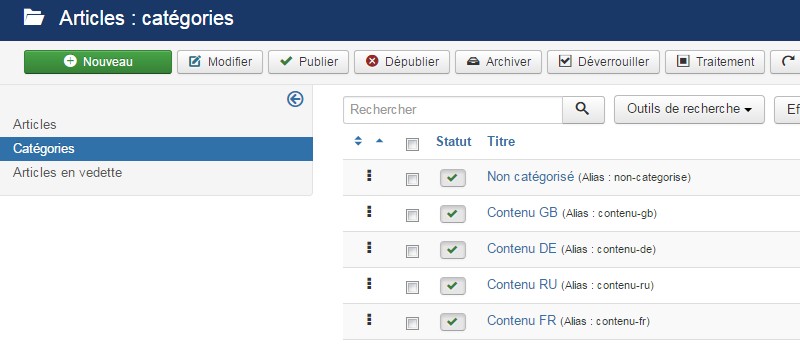 Organiser son contenu avec les catégories