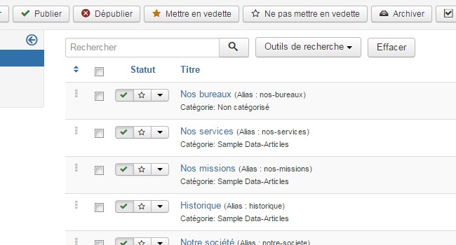 Changer la catégorie d'un article Joomla!