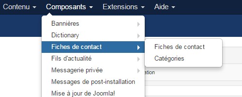 Composant Fiches contact de Joomla