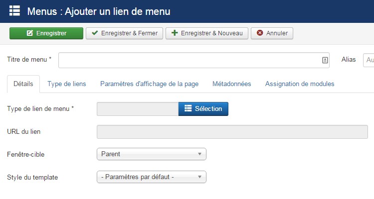 Composant Fiches contact de Joomla