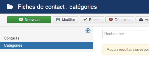 Composant Fiches contact de Joomla