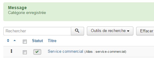 Composant Fiches contact de Joomla