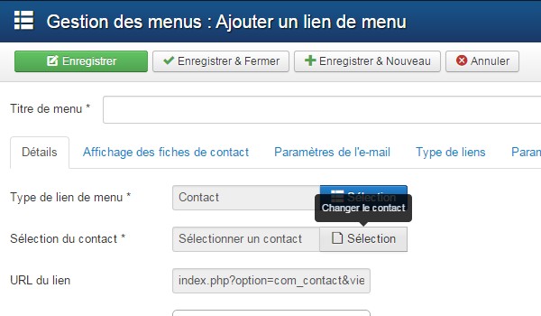 Page contact Joomla
