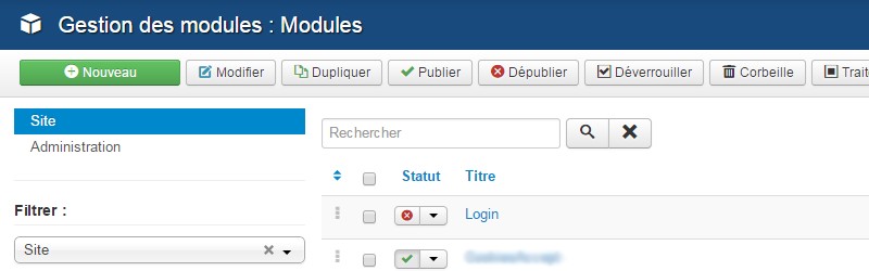 Enregistrement visiteurs  Joomla