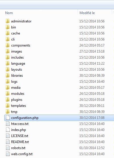 Erreur database Joomla