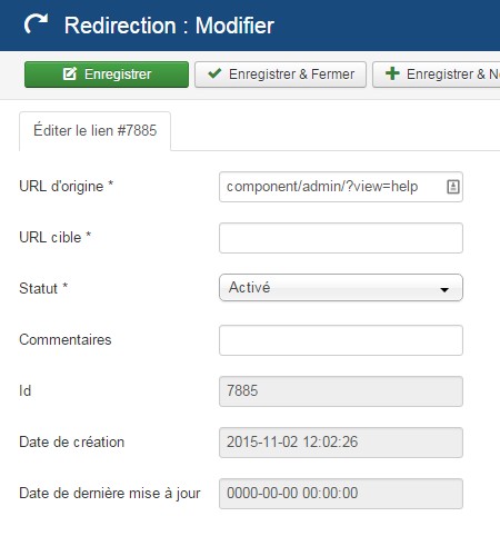 Redirection Joomla