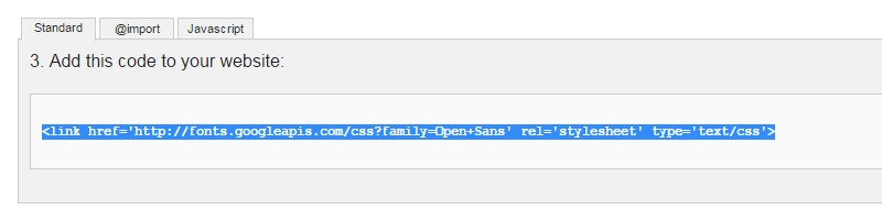 Google font Joomla
