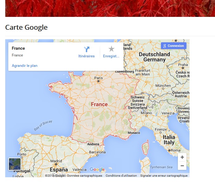 Afficher une carte Google dans un article