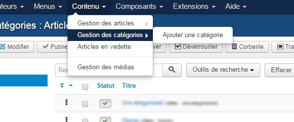 Gestion groupe Joomla