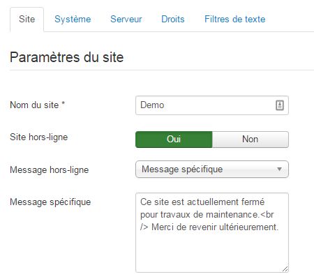 Mettre son site hors ligne