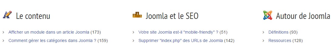 Icônes titres Joomla Joomla